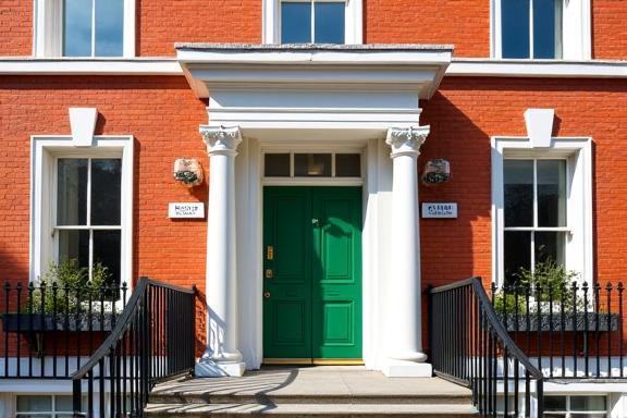 The exterior of the Emerald Publishing House office on Merrion Square, Dublin