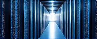 Rows of servers in a data center